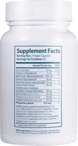 Clinical Effects: Liver Support - Natural Milk Thistle and Zinc Supplement - 60 Veggie Capsules - Helps Detox and Cleanse The Liver - Supports Liver Function and Digestive Health - Made in The USA