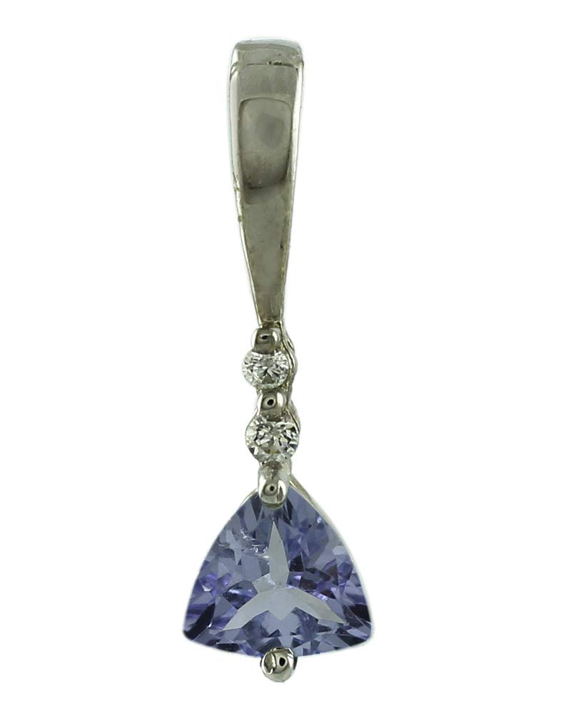 Carillon Tanzanite Natural Gemstone Trillion Shape Pendant 925 Sterling Silver Party Jewelry