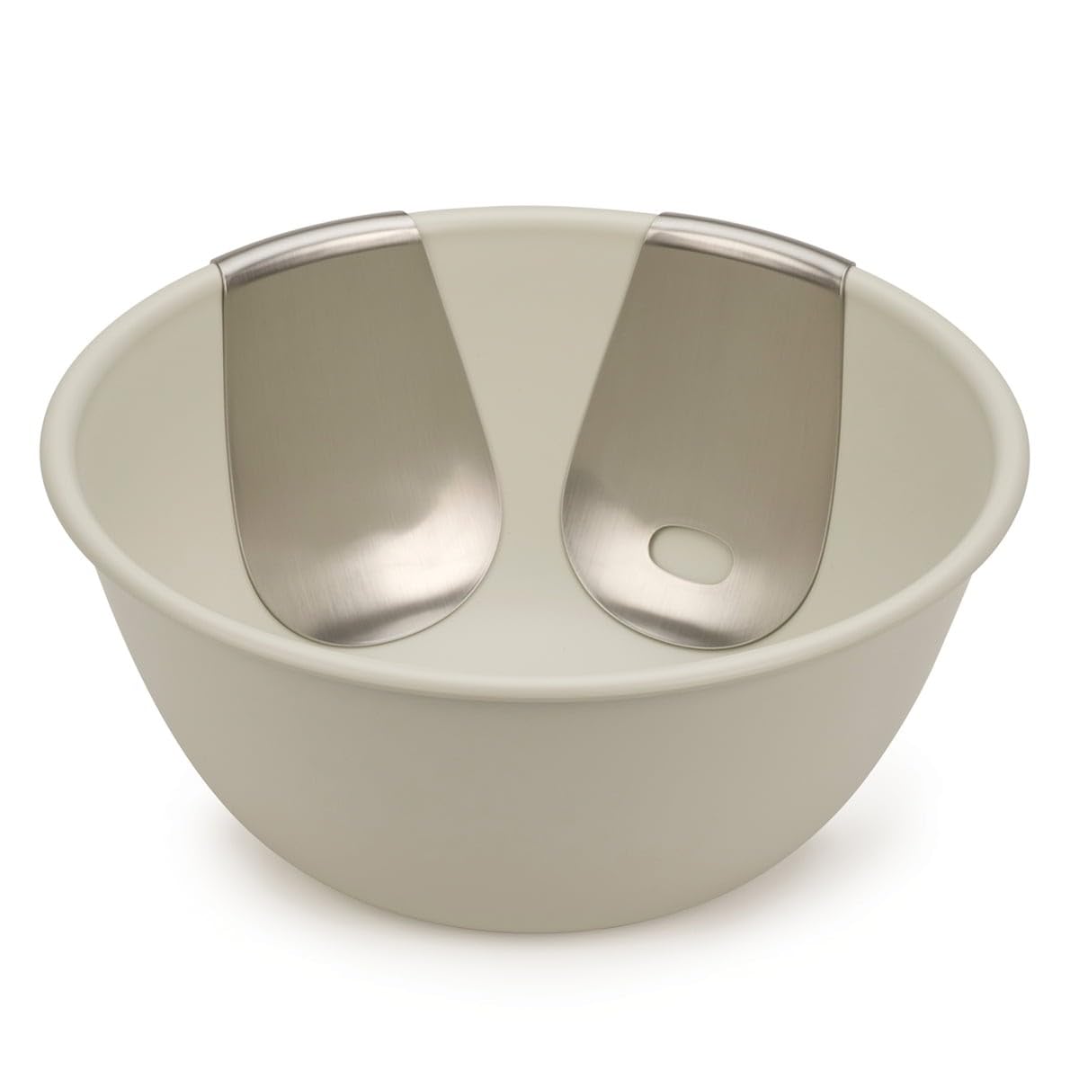 Joseph Joseph 20155 Uno Salad Bowl & Stainless-Steel Servers Set, 3-Pieces, Stone