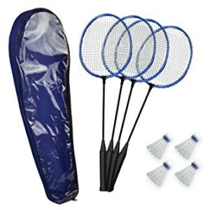 Poolmaster 72862 Backyard, Swimming Pool, Water or Lawn Badminton Set, (Includes 4 Rackets and 4 Birdies) , Blue