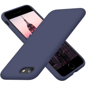 cordking designed for iphone se case 2022/2020, designed for iphone 7 8 case, silicone ultra slim shockproof phone case with [soft microfiber lining], 4.7 inch, navy blue