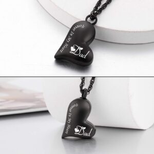 XIUDA Urn Necklace for Ashes Forever in My Heart Pendant Cremation Necklace Stainless Steel Ashes Jewelry for Dad Mom