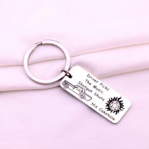 Supernatural Inspired Keychain Gift Driver Picks The Music Shotgun Shuts His Cakehole Keychain (Keychain)