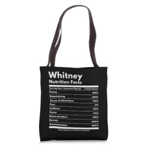 whitney nutrition facts gift funny personalized name whitney tote bag