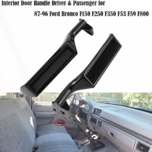 Metal Interior Inside Door Handle for Ford F150 F250 F350 Bronco F53 F59 F800 1987 1988 1989 1990 1991 1992 1993 1994 1995 1996 Front Rear Left Driver & Right Passenger Door Handles OE # 77177 77178