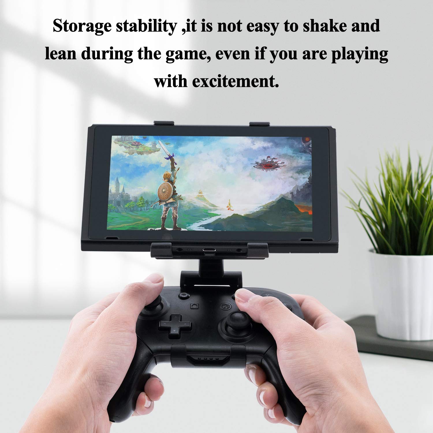 Mcbazel Adjustable Mounting Clip Holder for Switch Pro Controller Foldable Handle Bracket Game Clip for N Switch and Switch Lite