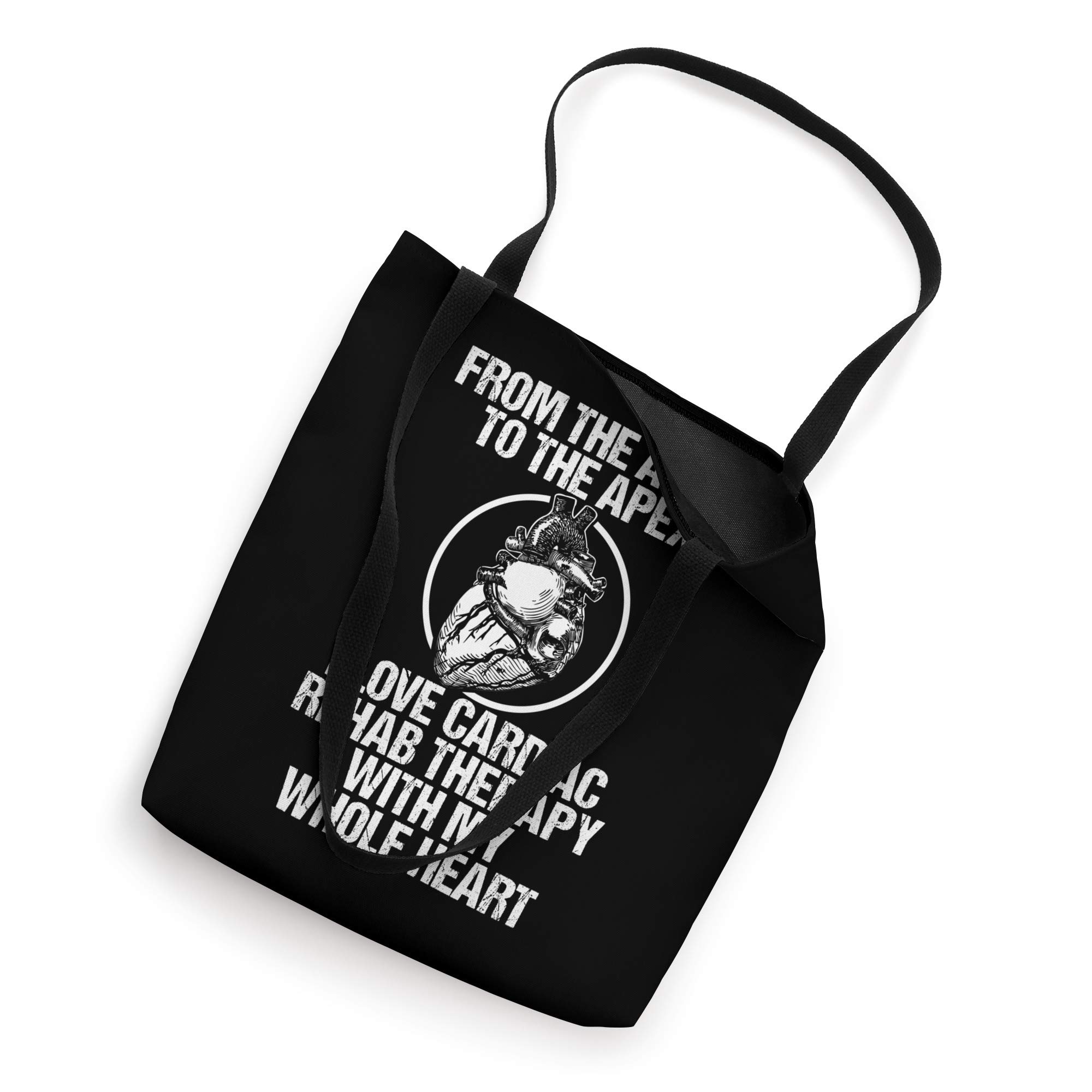 Cardiac Rehab Therapist Gift Heart Anatomy Black Tote Bag