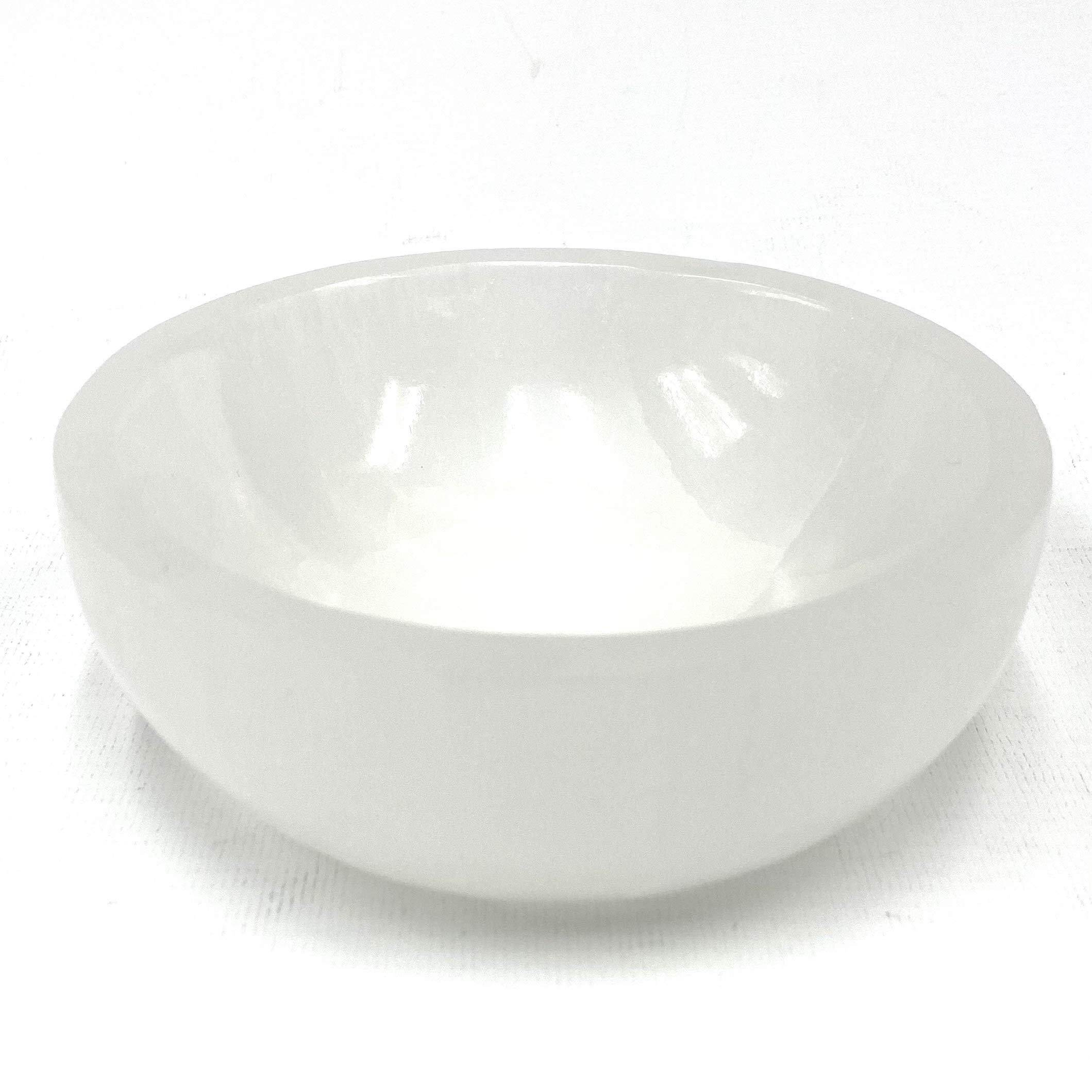 Paykoc Imports Large Ceremonial Selenite Bowl 5.5" +- Hand Made Morocco