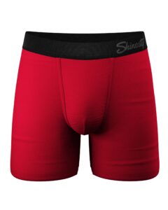 shinesty hammock support boxer briefs with pouch | underwear for men flyless | us xl red