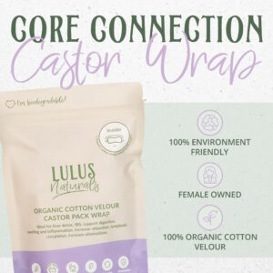 Lulus Naturals - Plush Cotton Castor Oil Pack Wrap, Reusable Castor Oil Pads for Stomach, Kidneys & More, Wrap for Castor Oil Packs for Liver Detox (Castor Oil Not Included), 9 x 19 inches