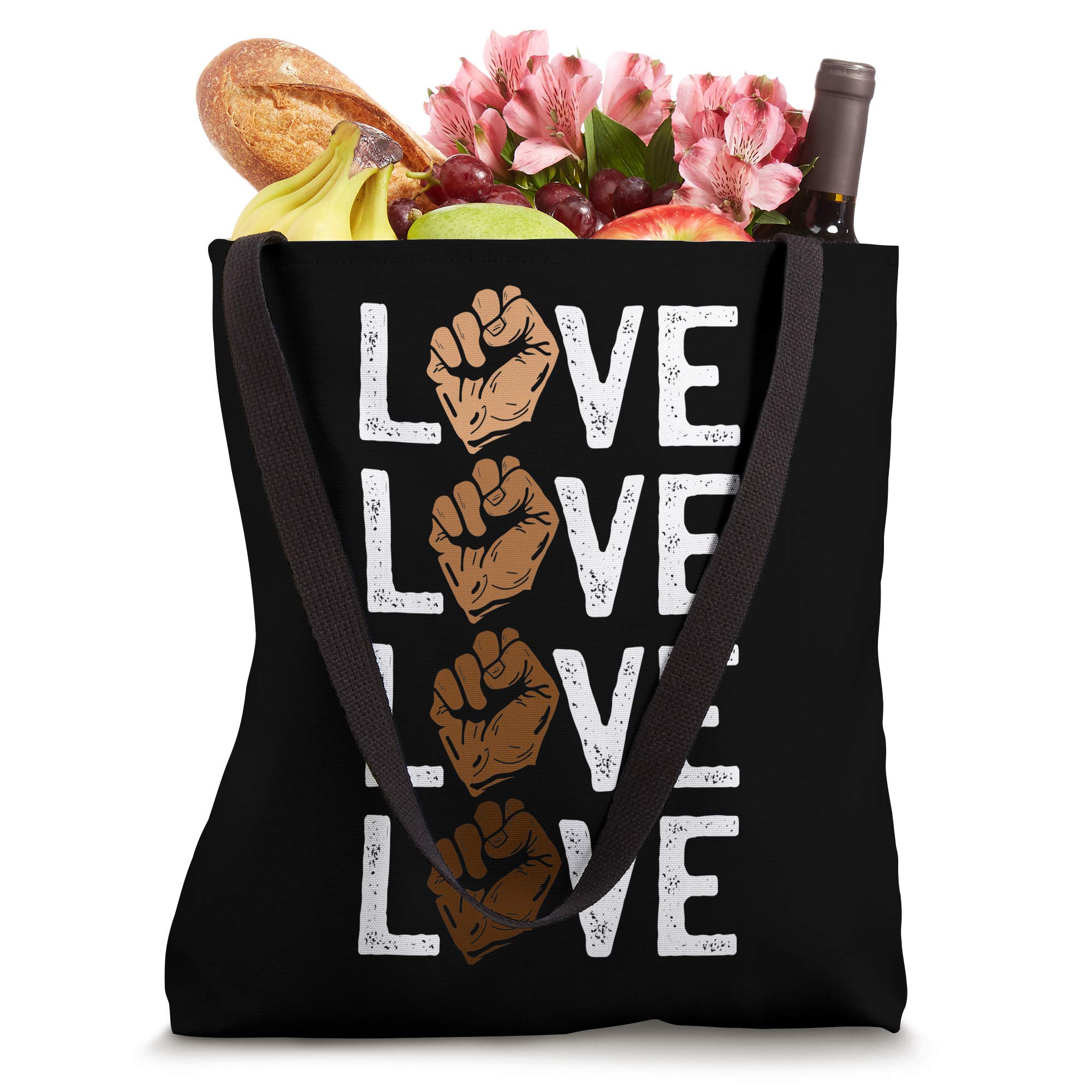 Black History Love Power Fist Cool African American Gifts Tote Bag