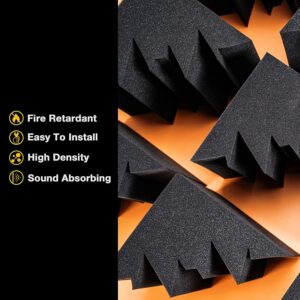 Sonic Acoustics 12 Pack Acoustic Foam Panels 7" X 7" X 12" Sound Absorbing Panel, Bass Trap Studio Foam, Corner Block Finish, Sound Panels Soundproof Sound Insulation Absorbing