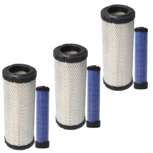 podoy p822858 and p821575 air filter set (3 pack) compatible with donaldson fpg05 air cleaner 11013-7044 & 11013 7045 46438 42985 2508301-s 2508304-s m131802 m131803