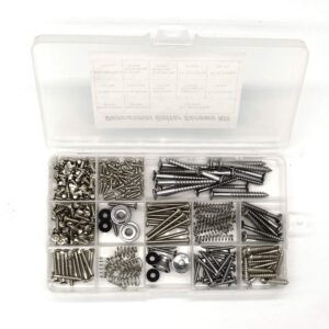 Vencetmat Guitar Screws Kit, Guitar Hardware Luthier Parts-kit for Tele/Strat/SQ,Switch,Tuner,Machine Head, Neck Plate,Pickguard,Guitar Strap End Pins,Pickup,Bridge,Guitar DIY Kit(Metric, Chrome)