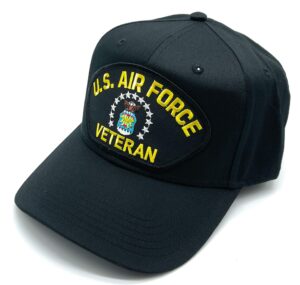 infinite hats us air force veteran patch adjustable baseball cap (black)