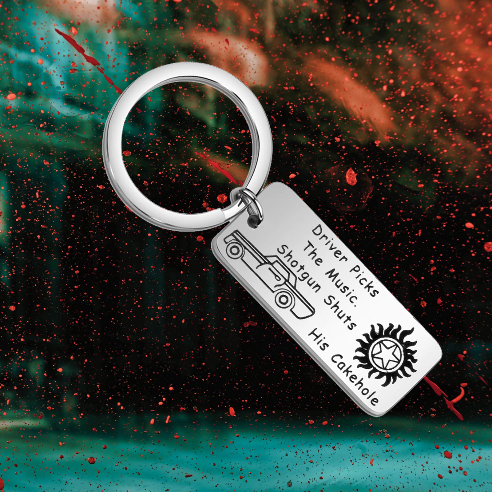 Supernatural Inspired Keychain Gift Driver Picks The Music Shotgun Shuts His Cakehole Keychain (Keychain)