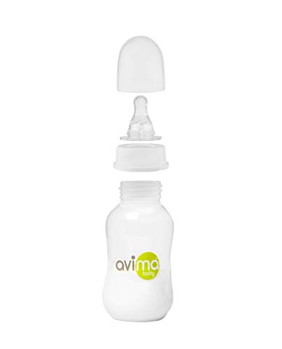 Avima 4 oz Anti Colic Baby Bottle Set - Slow Flow Nipples Included, Standard Neck, BPA Free - Newborn 0-3 Months, Stage 1 Feeding for Gas, Spit Up & Colic (Set of 8)