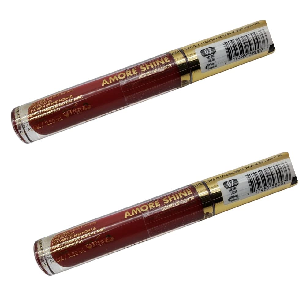 Pack of 2 Milani Amore Shine Liquid Lip Color, Desire 07