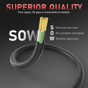 YESWELDER 40ft 250 Volt Welder Extension Cord 10 AWG Power Extension for Welding Machines， NEMA 6-50P to 6-50R