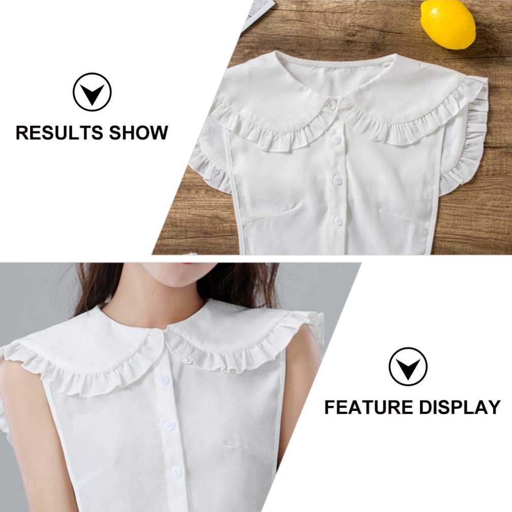 KESYOO Detachable Collars for Women Fake Collar White Faux Collar Sweet Chiffon Doll Collar Half Shirts Collar Costume Collar False Collar Women Girls