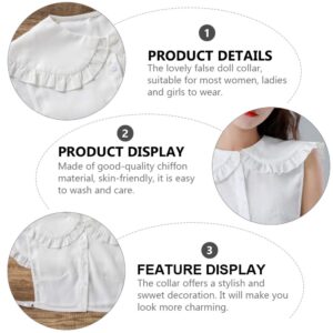 KESYOO Detachable Collars for Women Fake Collar White Faux Collar Sweet Chiffon Doll Collar Half Shirts Collar Costume Collar False Collar Women Girls