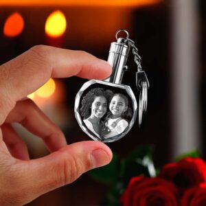 ArtPix 3D Crystal Photo Custom Keychain Picture, Customized Personalized Gift