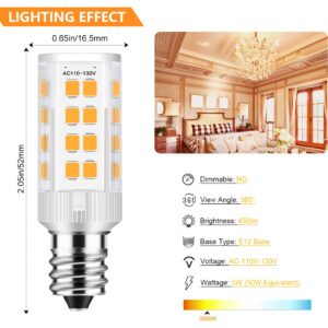 Amazing power E12 LED Bulbs, 5W LED Candelabra Bulbs 50W Equivalent Candelabra Base Light Bulb for Chandelier Lighting Warm White 6-Pack