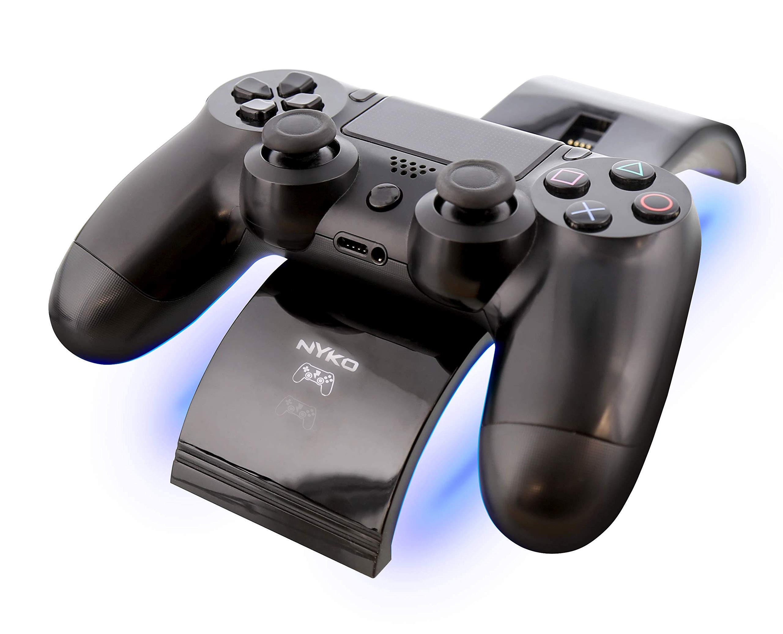 Nyko Charge Curve for PlayStation 4 - The Easiest Way to Charge your PS4 Controller - Drop and Charge Design - Low Profile - Blue Leds - Charges 2 Dualshock4 Controllers Simultaneously - PlayStation 4