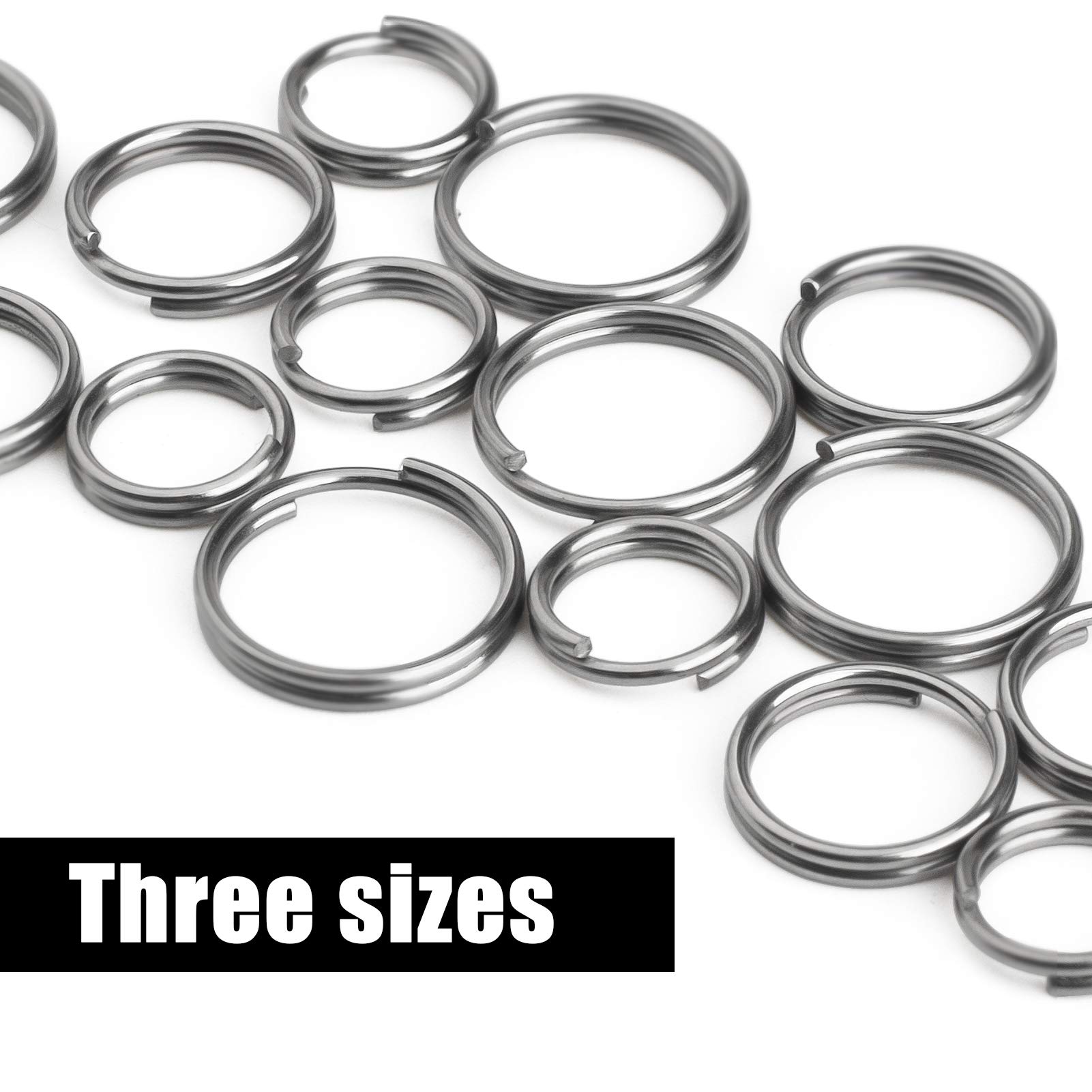 FEGVE Titanium Key Rings Split Rings, Small Keyrings, Jump Rings for Necklaces, Keys, Jewelry Attachment - 15pcs Mix 10/12/14mm (Silver)