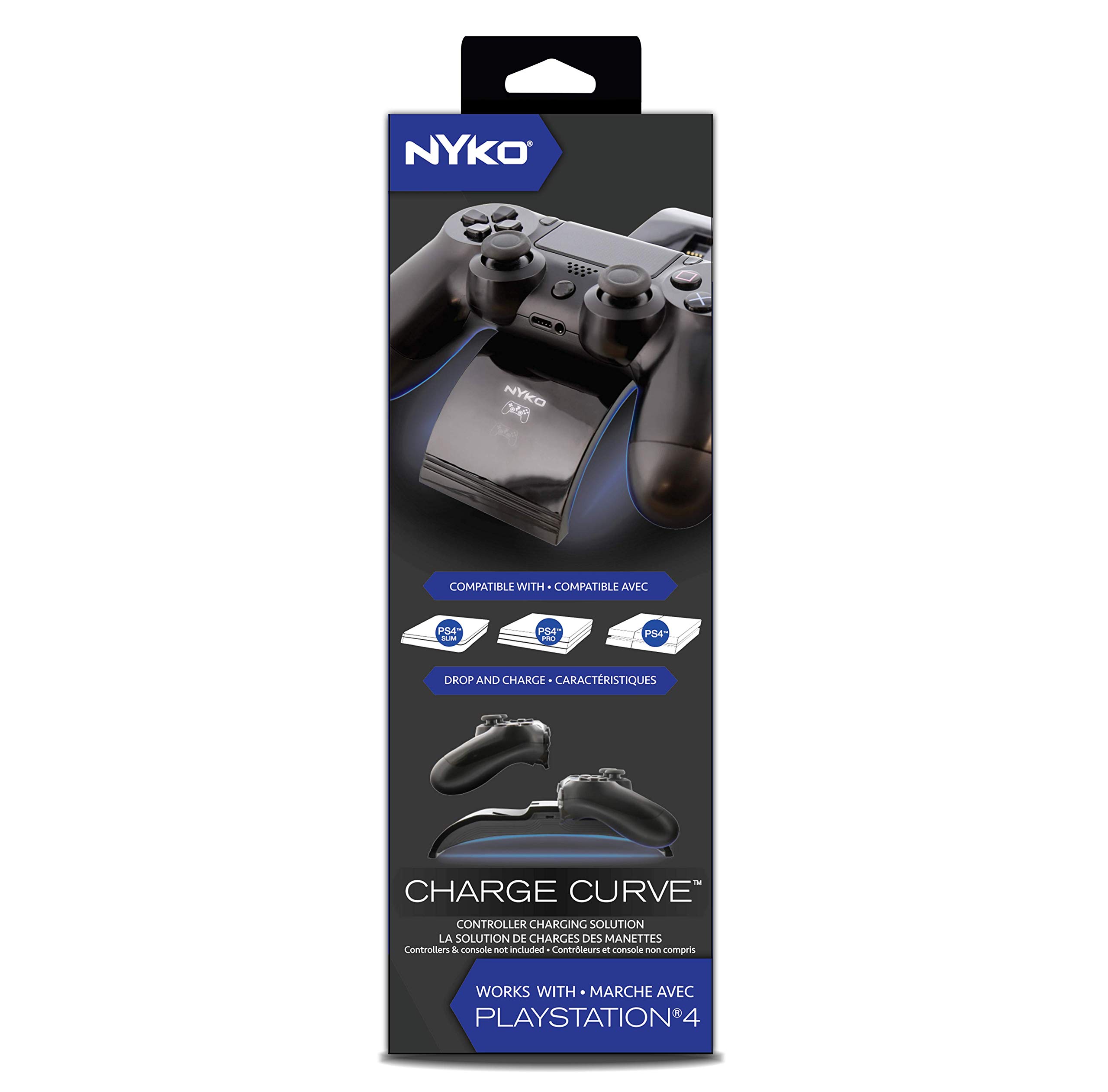 Nyko Charge Curve for PlayStation 4 - The Easiest Way to Charge your PS4 Controller - Drop and Charge Design - Low Profile - Blue Leds - Charges 2 Dualshock4 Controllers Simultaneously - PlayStation 4