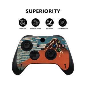 PlayVital The Great Wave Custom Vinyl Skins for Xbox Core Wireless Controller, Wrap Decal Cover Stickers for Xbox Series X Console Controller