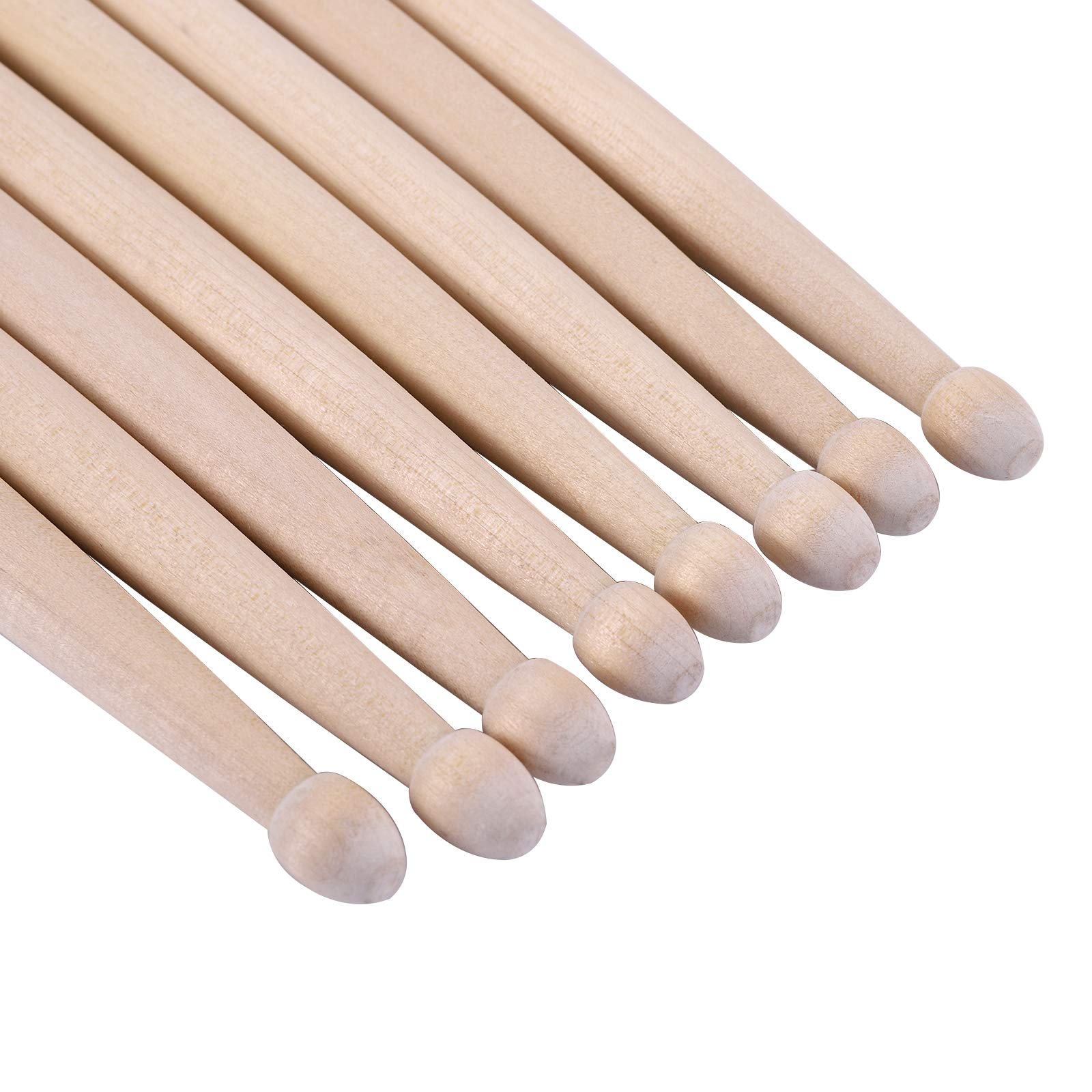 Suwimut 12 Pairs 7A Drum Sticks, Classic Maple Wood Tip Drumsticks for Kids Beginners Students, Rock Band Musical Instrument Percussion Accessories, Consistent Weight and Pitch