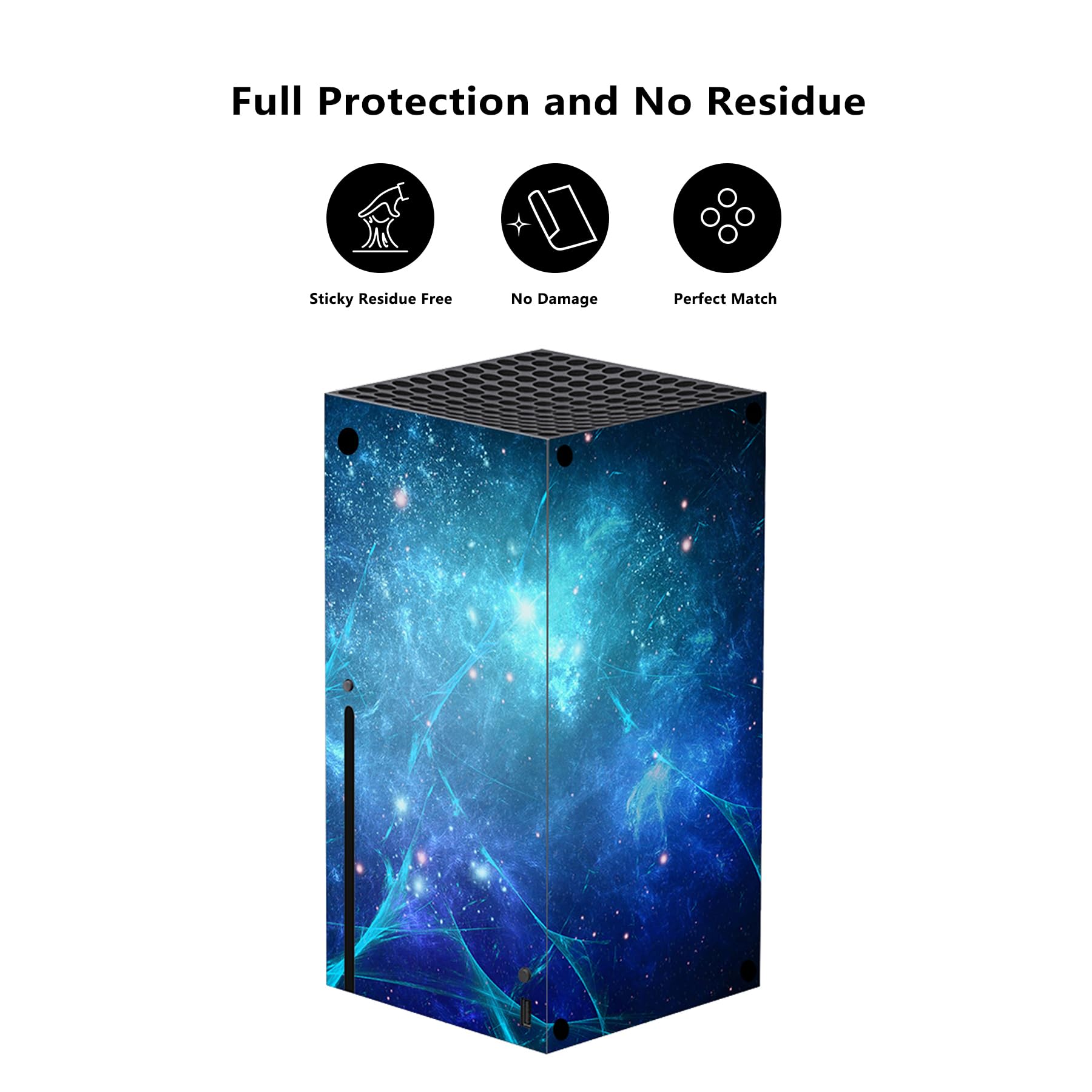 PlayVital Blue Nebula Custom Vinyl Skins for Xbox Core Wireless Controller, Wrap Decal Cover Stickers for Xbox Series X Console Controller