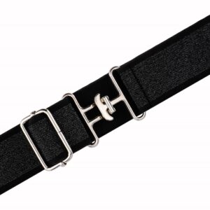 FREE RIDE EQUESTRIAN Belts, Horseback Riding Belts for Women, Stretchable And Comfortable Waist Belt (Black Sparkle with Silver Surcingle)