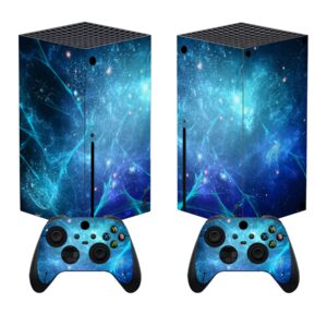 playvital blue nebula custom vinyl skins for xbox core wireless controller, wrap decal cover stickers for xbox series x console controller