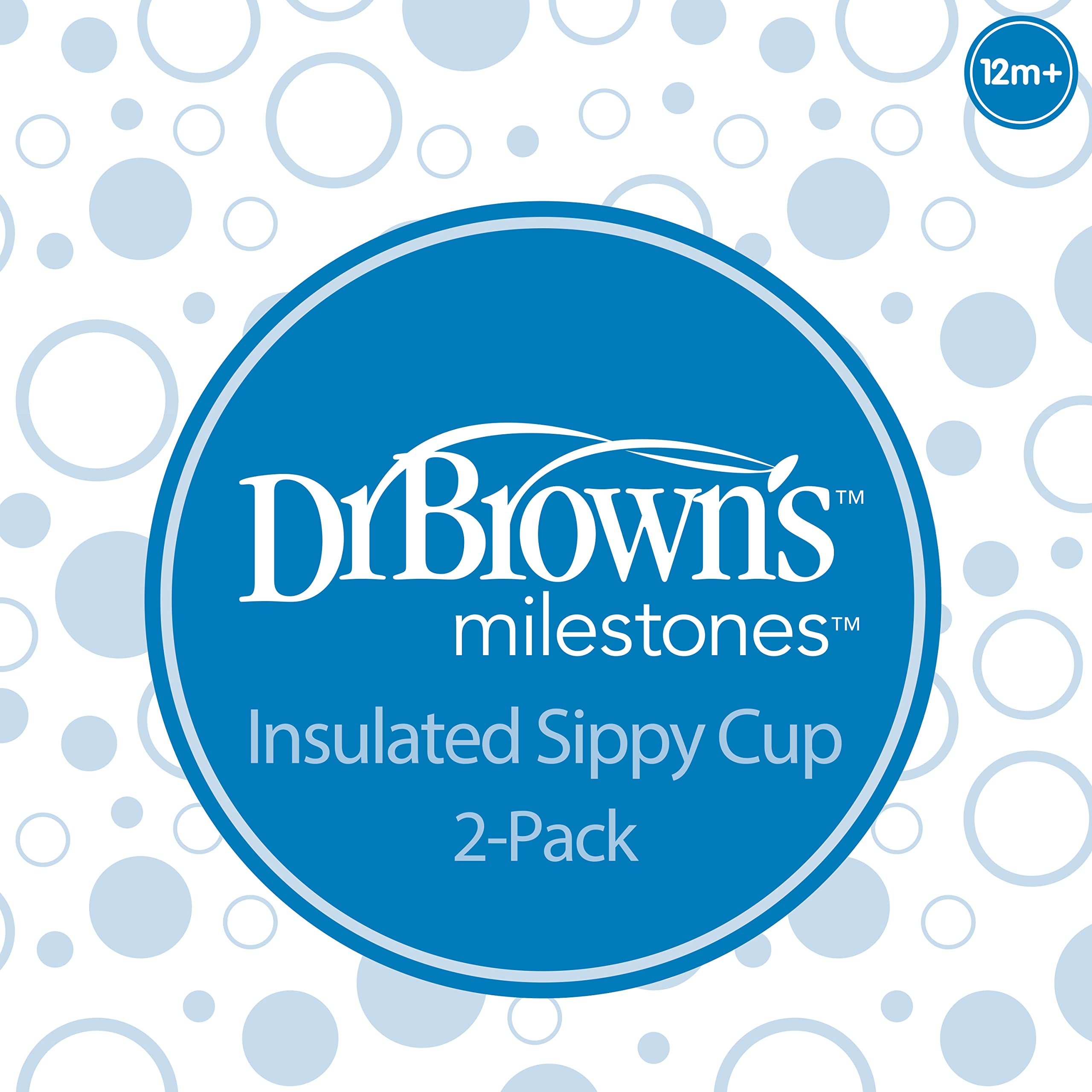 Dr. Brown's Milestones Hard Spout Insulated Sippy Cup with Handles, Pink, 10 oz, 2 Pack, 12m+