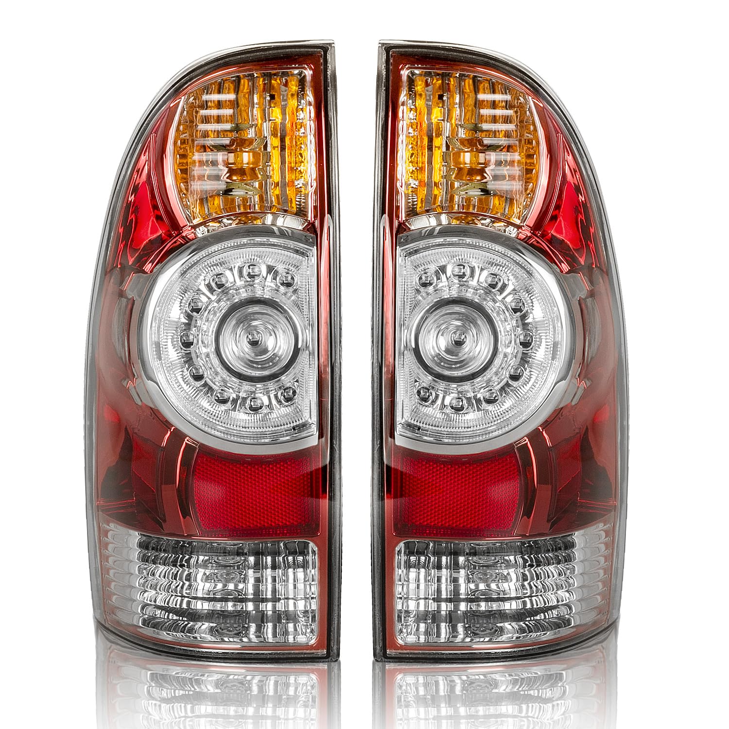 RANSOTO Driver & Passenger Side LED Tail Light Compatible With 2005-2015 Toyota Tacoma Taillights Rear Lamp with Harness and Bulbs Replace 8156004160 8155004160