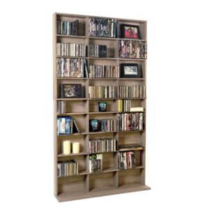 Atlantic Elite Media Storage Cabinet New/Improved Large 837CD/528DVD/624BR Weathered Oak PN38408141