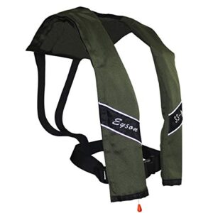 eyson slim inflatable life jacket life vest automatic (olive)