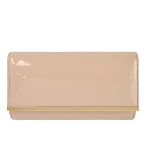 JNB Faux Patent Leather Glossy Candy Clutch (Nude1)