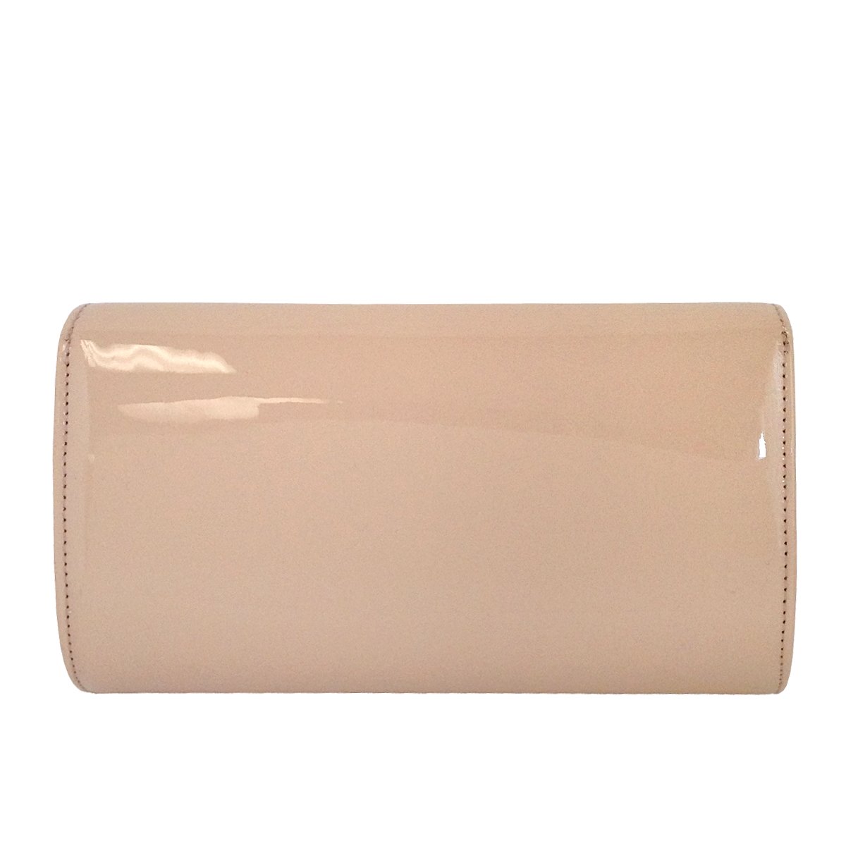 JNB Faux Patent Leather Glossy Candy Clutch (Nude1)