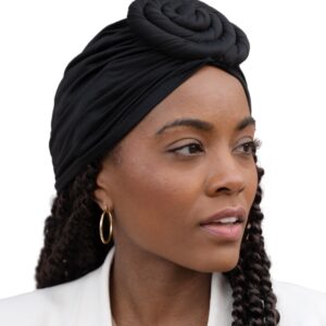 Olivia Sylx African Turban - Top Knot Turban & Pretied Head Wraps for Women - Stylish Head Turbans for Women Fashion