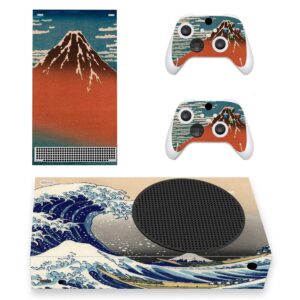 PlayVital The Great Wave Custom Vinyl Skins for Xbox Core Wireless Controller, Wrap Decal Cover Stickers for Xbox Series S Console Controller