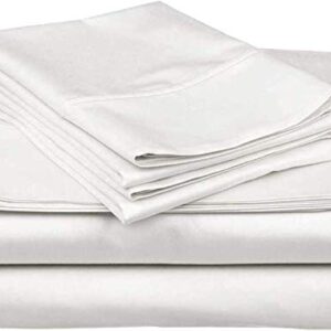 RajlinenLLC White Sheets Queen Set - Cotton Sheet Queen Size Sheets Set Hotel Luxury Bed Sheets Breathable & Cooling Sheets fit Mattress Upto 16 inch Sheets for Beds 400 Thread Count White Solid