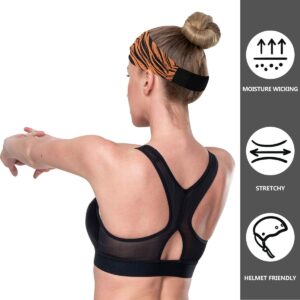 DOMIKING Sports Headband for Women - Tiger Stripes Unisex Workout Sweatband for Men Moisture Wicking Hairband for Yoga Gym Running Jogging