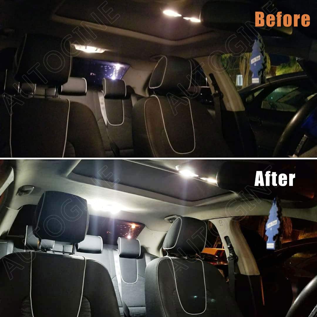 AUTOGINE 11 Piece White Interior LED Lights Kit for Ford F150 F-150 2004 2005 2006 2007 2008 Super Bright 6000K Interior LED Light Bulbs Package + Install Tool