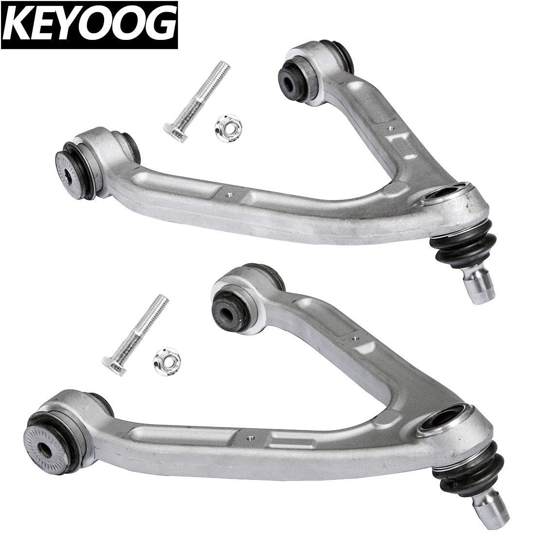 KEYOOG 2Pcs Left Right Front Upper Control Arm and Ball Joint Assembly Fit for 2006 2007 2008 2009 2010 Hummer H3 H3T K621675 K621676 Driver & Passenger Side Suspension