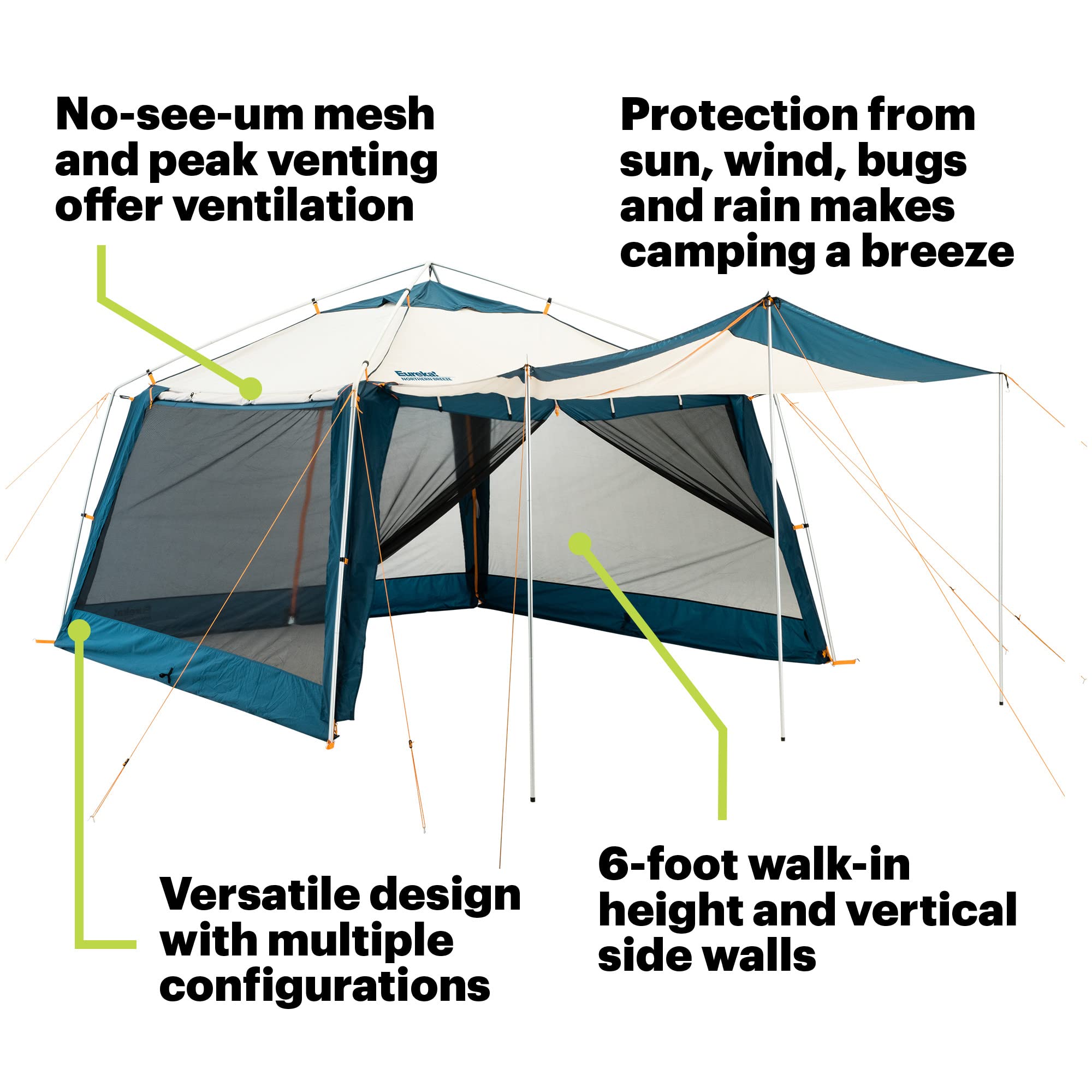 Eureka! Northern Breeze Camping Screen House and Shelter, 10 Feet