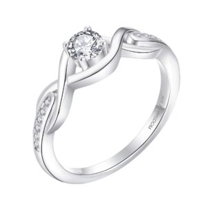 jo wisdom infinity knot promise rings for her sterling silver cubic zirconia wedding engagement rings size 7