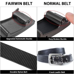 FAIRWIN Ratchet Belts for Men Golf Web Belt Jeans with Automatic Buckle Adjustable Tactical Nylon Mens Carry Belt